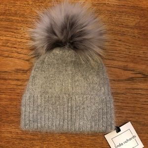 Linda Richards Fur Pom Wool Beanie